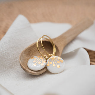 Earrings Umbel Gold & White