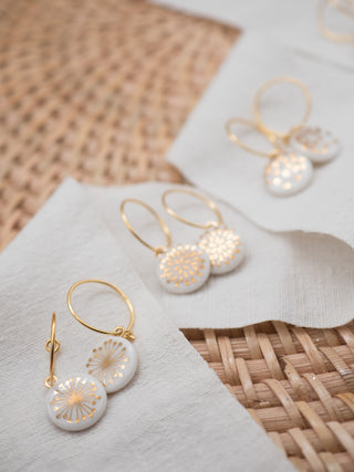 Earrings Fiori Gold & White