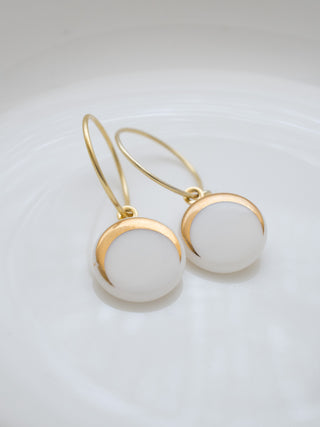 Boucles d'oreilles Luna Or &amp; Blanc