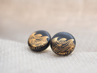 Ohrstecker Ocean Gold & Schwarz