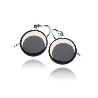 Boucles d'oreilles Luna Argent &amp; Noir