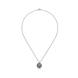 Collier Fleur de Vie Argent &amp; Noir