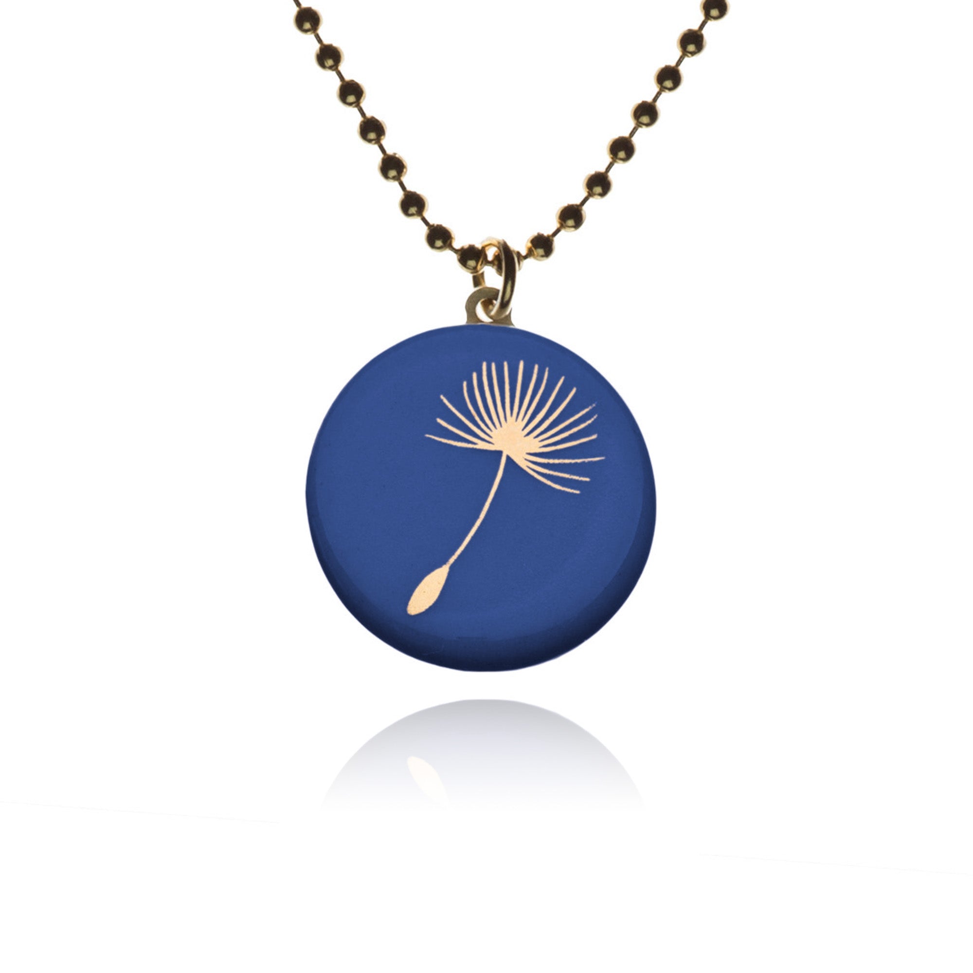 Collier pissenlit doré & bleu