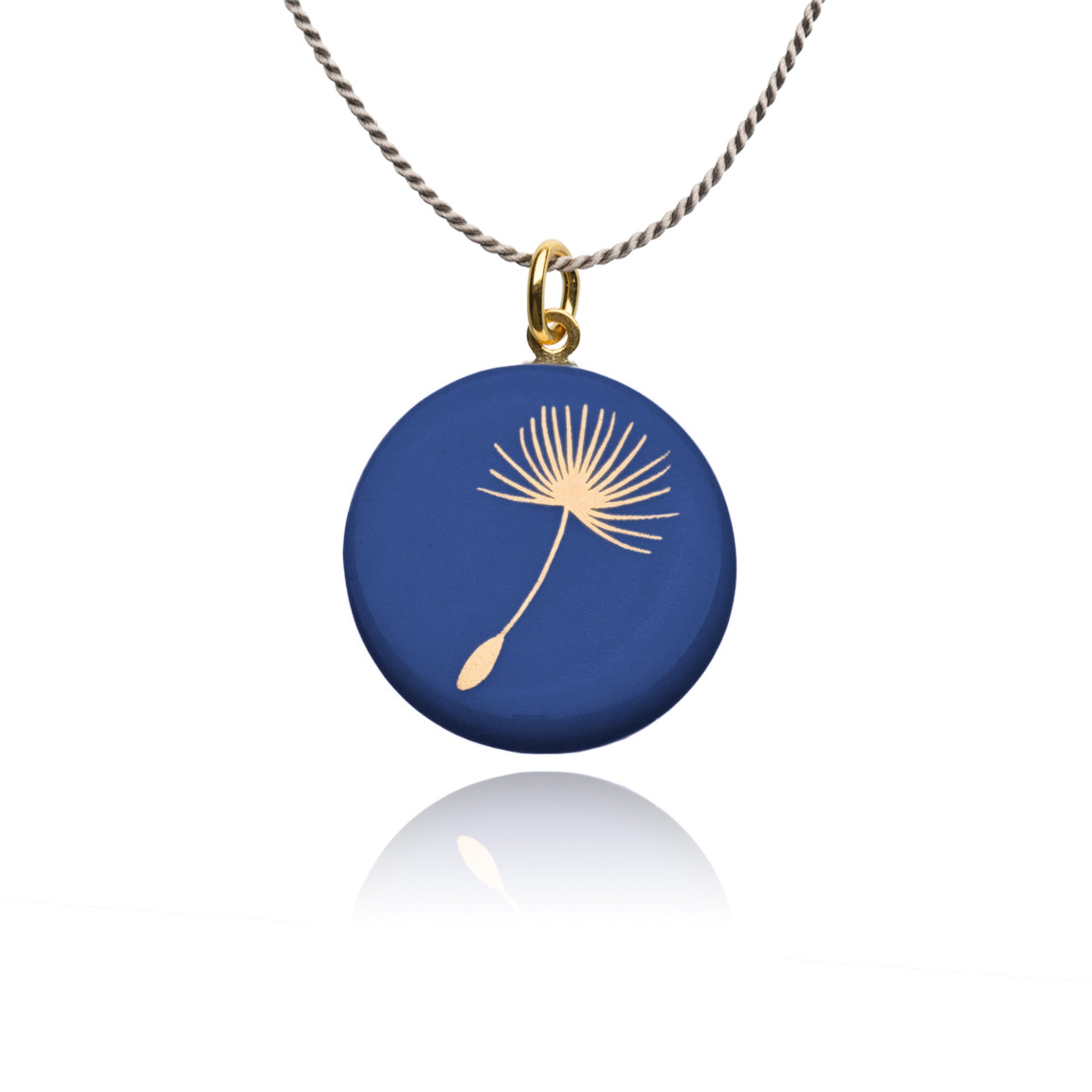 Collier pissenlit doré & bleu