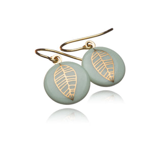 Ohrringe Blatt Gold & Mint