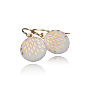 Boucles d'oreilles gouttes magiques or &amp; blanc