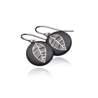 Boucles d'oreilles Luna Argent &amp; Noir