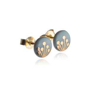 Stud Earrings Umbel Gold &amp; Turquoise