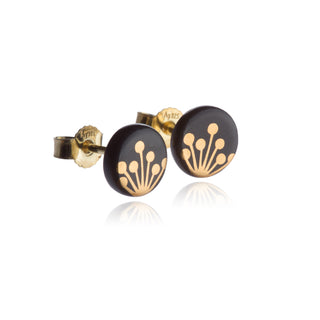 Stud Earrings Umbel Gold &amp; Black