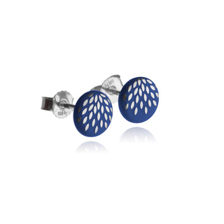 Boucles d'oreilles puces gouttes magiques argent &amp; bleu