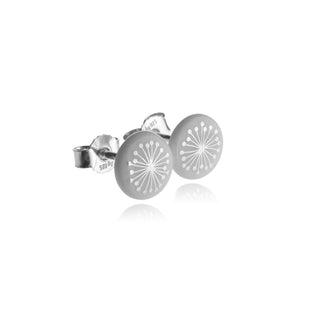 Boucles d'oreilles puces Fiori argent &amp; blanc