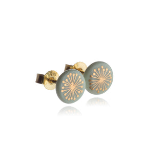 Fiori Gold &amp; Mint Stud Earrings