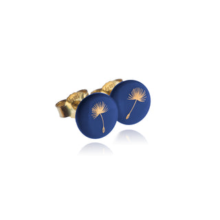 Ohrstecker Pusteblume Gold & Blau