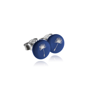 Ohrstecker Pusteblume Silber & Blau