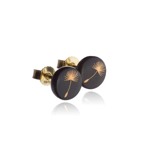 Ohrstecker Pusteblume Gold & Schwarz