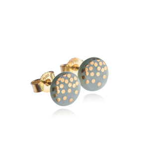 Boucles d'oreilles puces gold rain gold &amp; turquoise