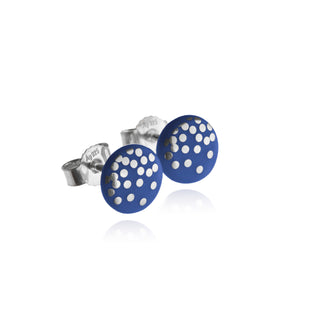 Boucles d'oreilles clous Silver Rain Argent &amp; Bleu