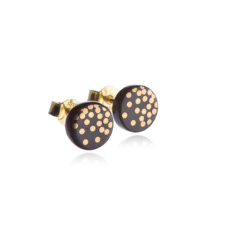 Gold Rain Stud Earrings Gold &amp; Black