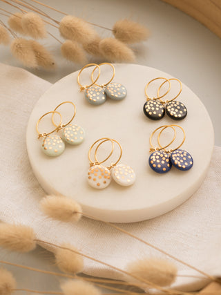 Boucles d'oreilles Gold Rain Or &amp; Turquoise