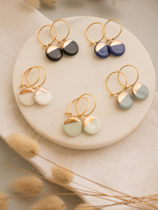 Boucles d'oreilles Sunrise Or &amp; Bleu