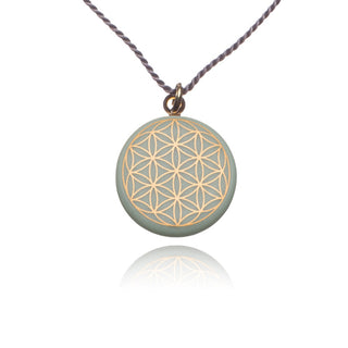 Necklace Flower of Life Gold &amp; Mint