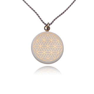 Necklace Flower of Life Gold &amp; White