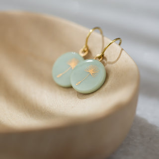 Dandelion Earrings Gold &amp; Mint