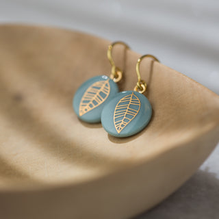 Earrings Umbel Gold &amp; Turquoise