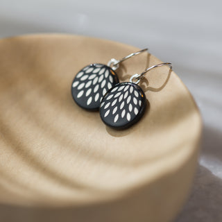 Boucles d'oreilles gouttes magiques argent &amp; noir