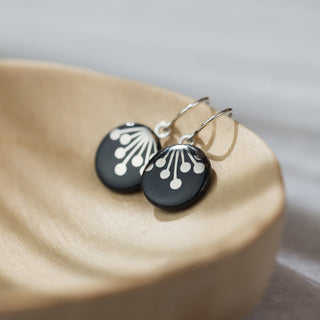 Boucles d'oreilles Dolde Argent &amp; Noir