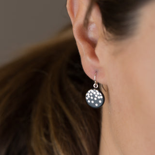 Boucles d'oreilles Silver Rain Argent &amp; Noir