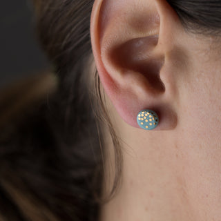 Gold Rain Stud Earrings Gold &amp; Turquoise