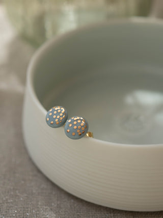 Gold Rain Stud Earrings Gold &amp; Turquoise