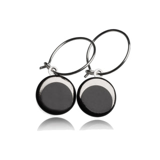 Boucles d'oreilles Luna Argent &amp; Noir