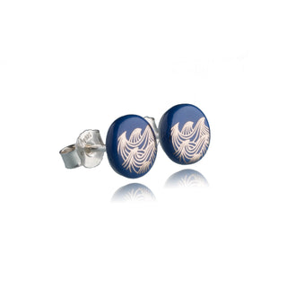 Boucles d'oreilles à tige en argent et bleu océan