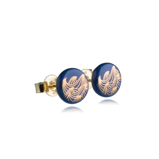 Boucles d'oreilles à tige dorées et bleues Ocean