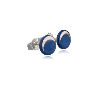 Boucles d'oreilles Luna argentées et bleues