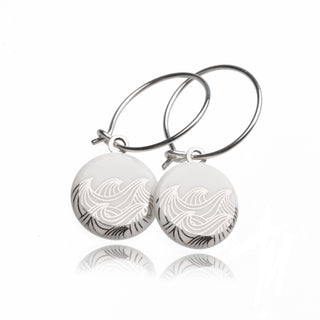 Boucles d'oreilles Océan Argent &amp; Blanc