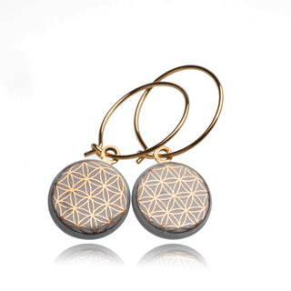 Earrings Flower of Life Gold &amp; Turquoise