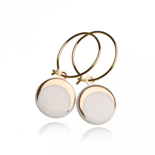 Boucles d'oreilles Luna Or &amp; Blanc