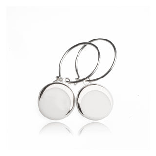 Boucles d'oreilles Luna Argent &amp; Blanc