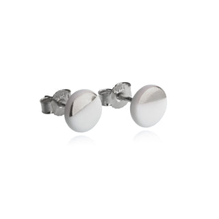 Boucles d'oreilles clous Sunrise argent &amp; blanc