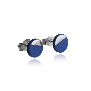 Boucles d'oreilles clous Sunrise argent &amp; bleu