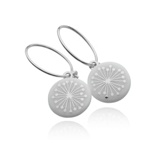 Boucles d'oreilles Fiori Argent &amp; Blanc