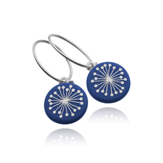 Boucles d'oreilles Fiori Argent &amp; Bleu