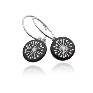 Boucles d'oreilles Fiori Argent &amp; Noir