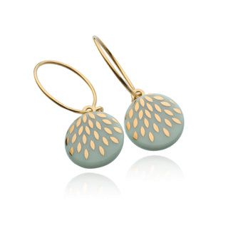 Boucles d'oreilles gouttes magiques or &amp; menthe