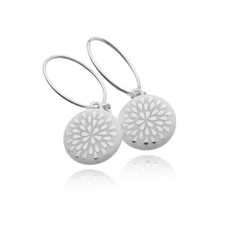 Boucles d'oreilles Goutte Argent &amp; Blanc