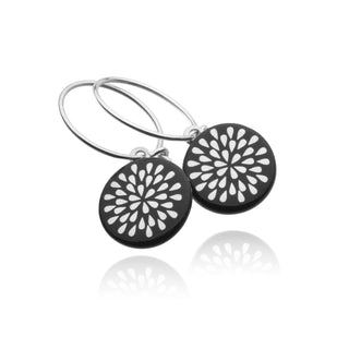 Boucles d'oreilles Goutte Argent &amp; Noir