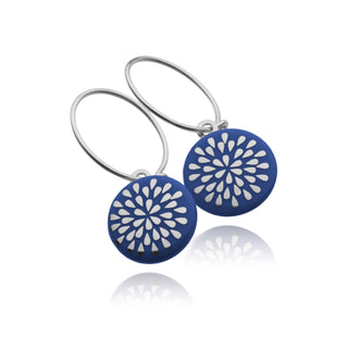 Boucles d'oreilles Goutte Argent &amp; Bleu